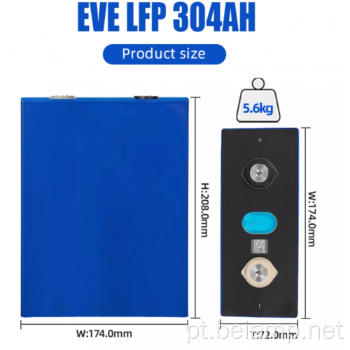 LifePO4 Battery Cell 3.2v304ah para armazenamento de energia